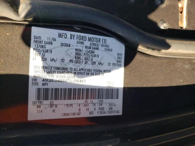 Photo 10 from auction – 2007 MERCURY MOUNTAINEE with VIN 4M2EU48887UJ06463