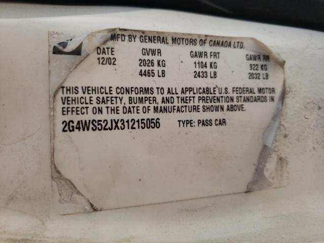 Photo 10 from auction – 2003 BUICK CENTURY CU with VIN 2G4WS52JX31215056