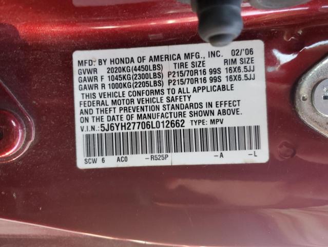 Photo 10 from auction – 2006 HONDA ELEMENT EX with VIN 5J6YH27706L012662
