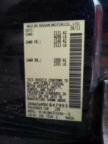 Photo 10 from auction – 2013 NISSAN MAXIMA S with VIN 1N4AA5AP0DC847993
