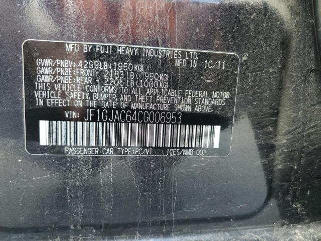 Photo 10 from auction – 2012 SUBARU IMPREZA PR with VIN JF1GJAC64CG006953