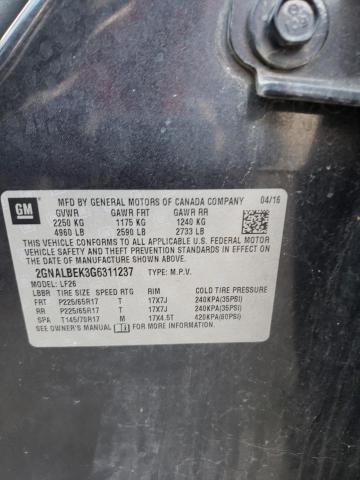 Photo 10 from auction – 2016 CHEVROLET EQUINOX LS with VIN 2GNALBEK3G6311237