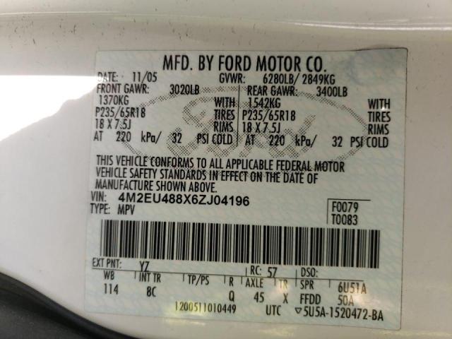 Photo 10 from auction – 2006 MERCURY MOUNTAINEE with VIN 4M2EU488X6ZJ04196