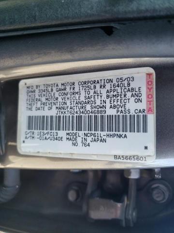 Photo 10 from auction – 2004 TOYOTA SCION XA with VIN JTKKT624340046889