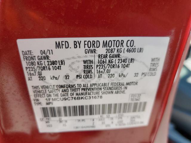 Photo 10 from auction – 2011 FORD ESCAPE XLS with VIN 1FMCU9C76BKC31678
