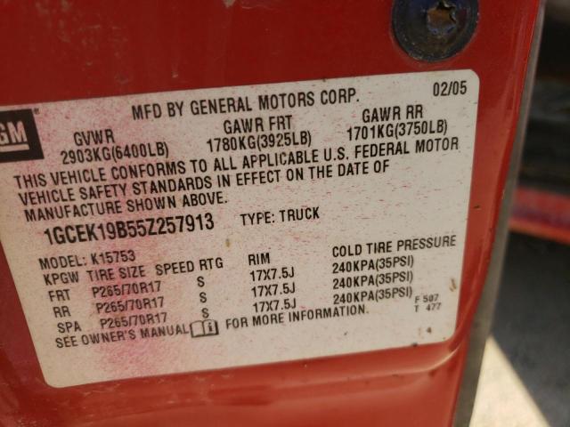 Photo 10 from auction – 2005 CHEVROLET SILVERADO with VIN 1GCEK19B55Z257913