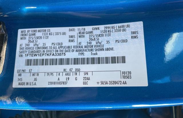 Photo 10 from auction – 2019 FORD F150 SUPER with VIN 1FTEW1EP7KFA33075