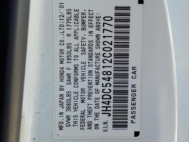 Photo 10 from auction – 2002 ACURA RSX with VIN JH4DC54812C021770