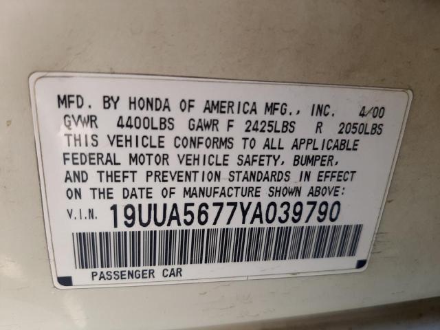 Photo 10 from auction – 2000 ACURA 3.2TL with VIN 19UUA5677YA039790