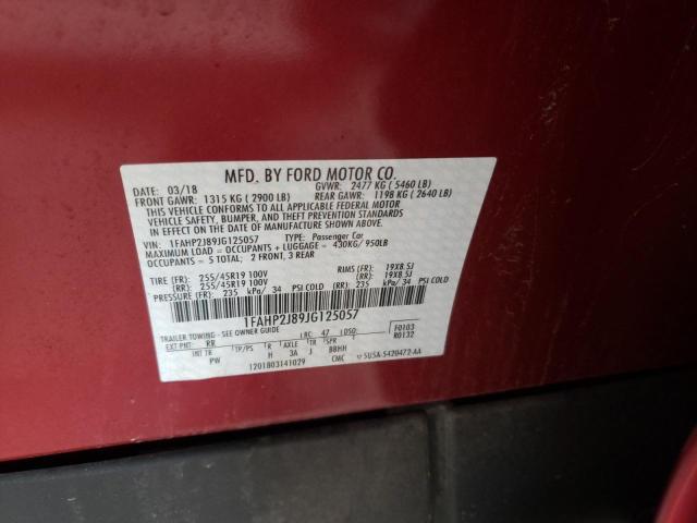 Photo 10 from auction – 2018 FORD TAURUS LIM with VIN 1FAHP2J89JG125057