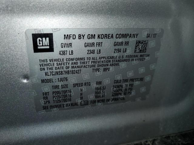Photo 10 from auction – 2017 CHEVROLET TRAX with VIN KL7CJNSB7HB182427
