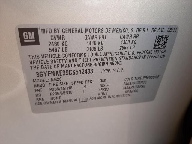 Photo 10 from auction – 2012 CADILLAC SRX LUXURY with VIN 3GYFNAE39CS512433