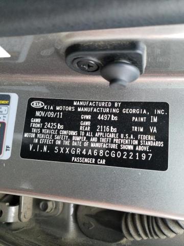 Photo 10 from auction – 2012 KIA OPTIMA SX with VIN 5XXGR4A68CG022197