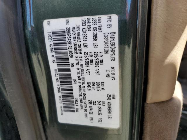 Photo 10 from auction – 2001 DODGE CARAVAN with VIN 2B8GP54391R210580