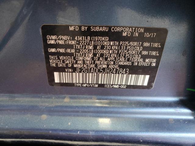 Photo 10 from auction – 2018 SUBARU CROSSTREK with VIN JF2GTADC5JH247843