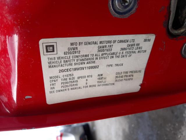 Photo 10 from auction – 1997 CHEVROLET GMT-400 C1 with VIN 2GCEC19W3V1109302