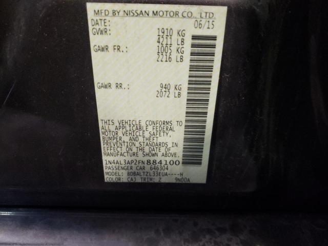 Photo 10 from auction – 2015 NISSAN ALTIMA 2.5 with VIN 1N4AL3AP2FN884100