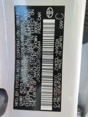 Photo 10 from auction – 2015 TOYOTA PRIUS with VIN JTDKN3DUXF0396844