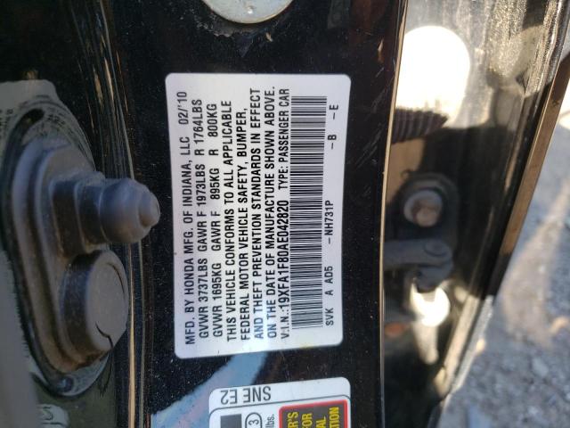 Photo 10 from auction – 2010 HONDA CIVIC EX with VIN 19XFA1F80AE042820