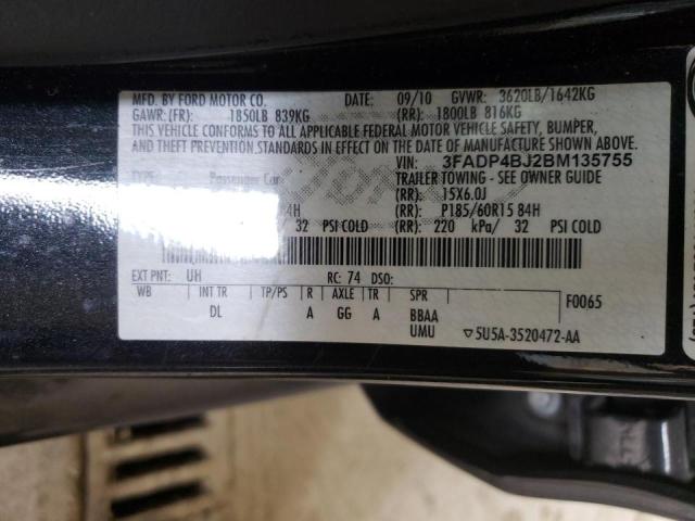 Photo 10 from auction – 2011 FORD FIESTA SE with VIN 3FADP4BJ2BM135755