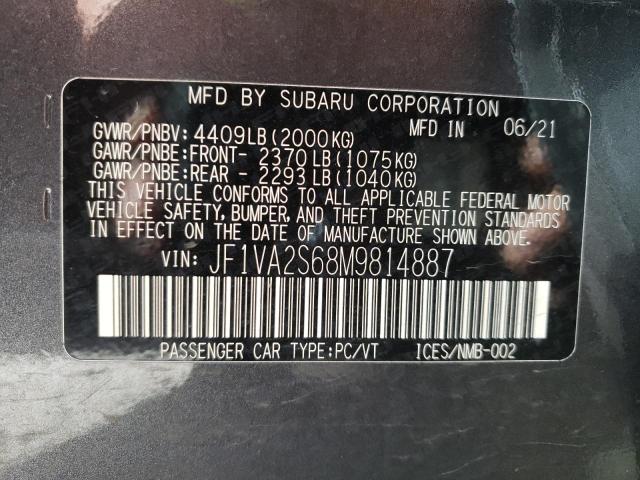 Photo 10 from auction – 2021 SUBARU WRX STI with VIN JF1VA2S68M9814887