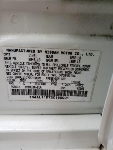 Photo 10 from auction – 2002 NISSAN ALTIMA BAS with VIN 1N4AL11D72C160001