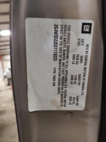 Photo 10 from auction – 2003 BUICK CENTURY CU with VIN 2G4WS52J531119223