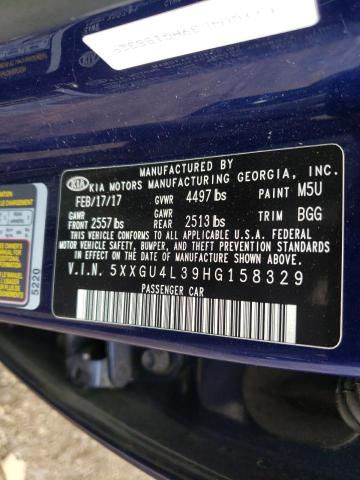Photo 10 from auction – 2017 KIA OPTIMA EX with VIN 5XXGU4L39HG158329