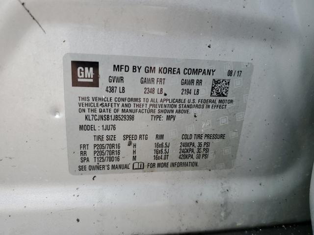 Photo 10 from auction – 2018 CHEVROLET TRAX LS with VIN KL7CJNSB1JB529398