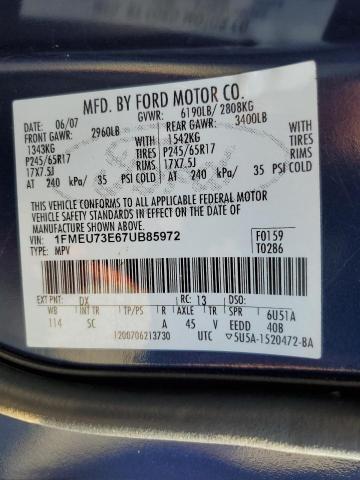 Photo 10 from auction – 2007 FORD EXPLORER X with VIN 1FMEU73E67UB85972