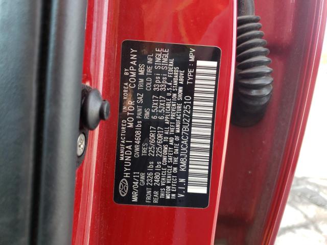 Photo 10 from auction – 2011 HYUNDAI TUCSON GLS with VIN KM8JUCAC7BU272510