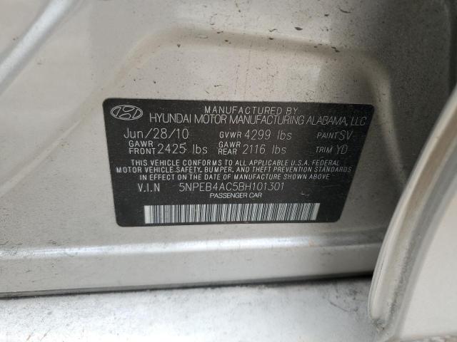 Photo 10 from auction – 2011 HYUNDAI SONATA GLS with VIN 5NPEB4AC5BH101301