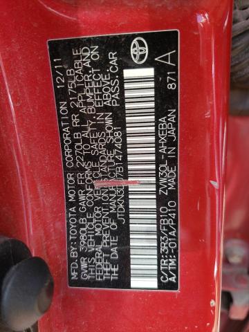 Photo 10 from auction – 2011 TOYOTA PRIUS with VIN JTDKN3DU7B1474081