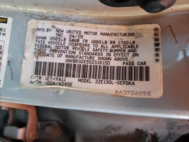 Photo 10 from auction – 2005 TOYOTA COROLLA CE with VIN 1NXBR32E55Z516150