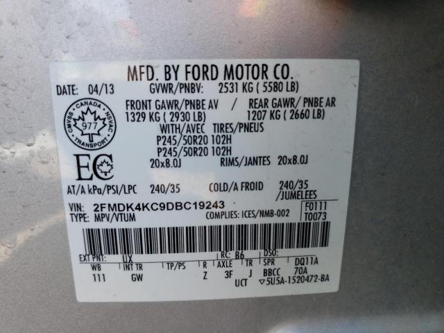 Photo 10 from auction – 2013 FORD EDGE LIMIT with VIN 2FMDK4KC9DBC19243