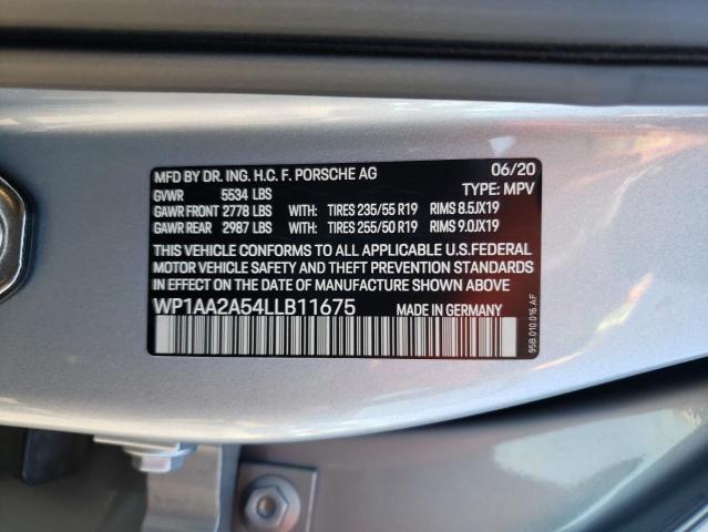 Photo 10 from auction – 2020 PORSCHE MACAN with VIN WP1AA2A54LLB11675