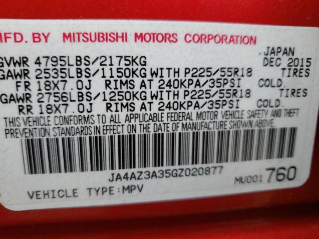 Photo 10 from auction – 2016 MITSUBISHI OUTLANDER with VIN JA4AZ3A35GZ020877
