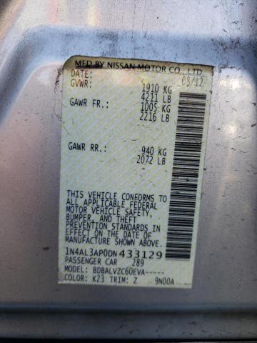 Photo 10 from auction – 2013 NISSAN ALTIMA with VIN 1N4AL3AP0DN433129