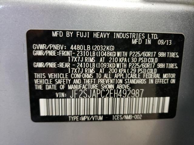 Photo 10 from auction – 2014 SUBARU FORESTER P with VIN JF2SJAPC2EH492987