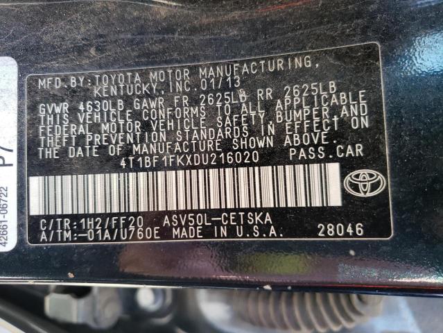 Photo 10 from auction – 2013 TOYOTA CAMRY L with VIN 4T1BF1FKXDU216020
