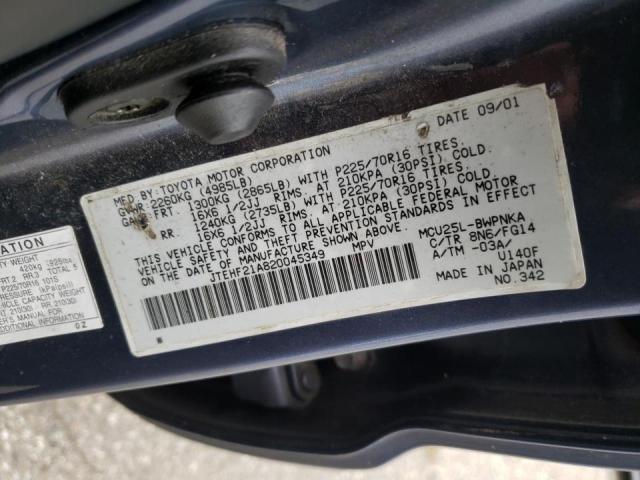 Photo 10 from auction – 2002 TOYOTA HIGHLANDER with VIN JTEHF21A820045349