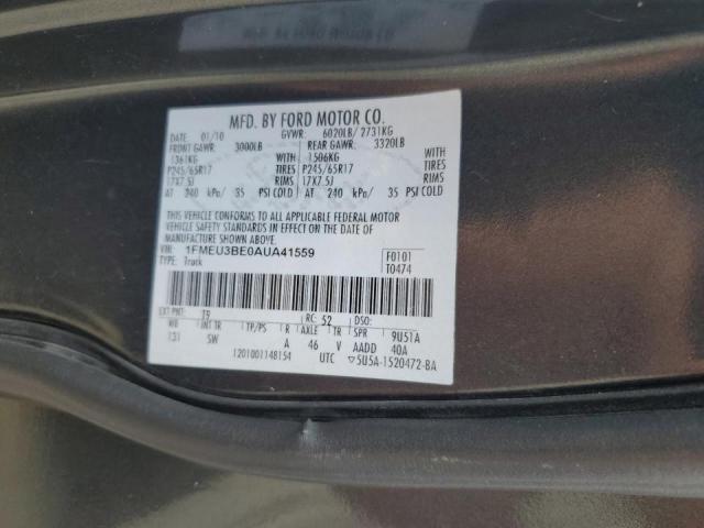 Photo 10 from auction – 2010 FORD EXPLORER S with VIN 1FMEU3BE0AUA41559