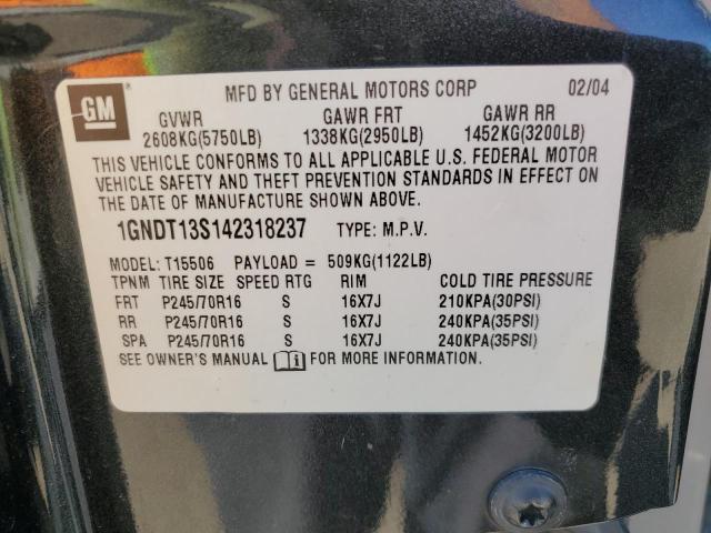 Photo 10 from auction – 2004 CHEVROLET TRAILBLAZE with VIN 1GNDT13S142318237