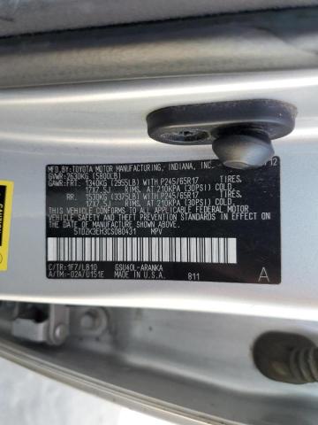 Photo 10 from auction – 2012 TOYOTA HIGHLANDER with VIN 5TDZK3EH3CS080431
