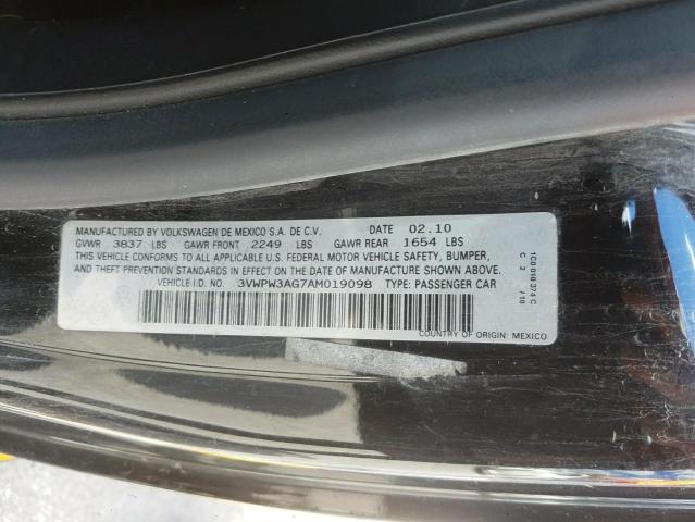 Photo 10 from auction – 2010 VOLKSWAGEN NEW BEETLE with VIN 3VWPW3AG7AM019098