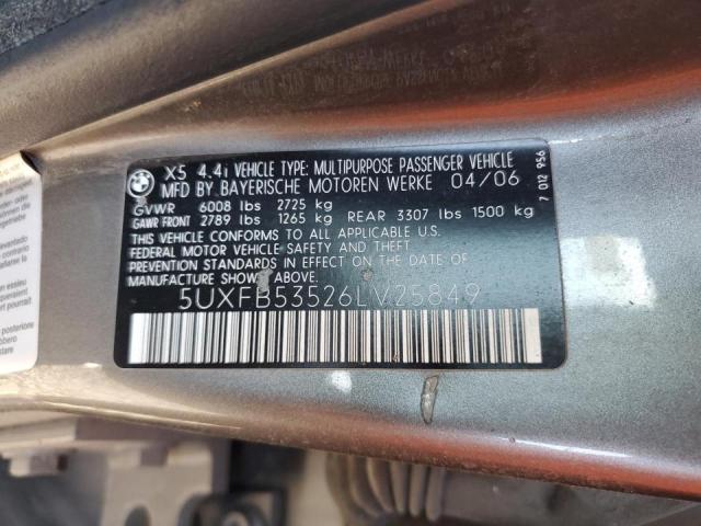 Photo 10 from auction – 2006 BMW X5 4.4I with VIN 5UXFB53526LV25849