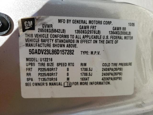 Photo 10 from auction – 2006 BUICK TERRAZA CX with VIN 5GADV23L86D157282
