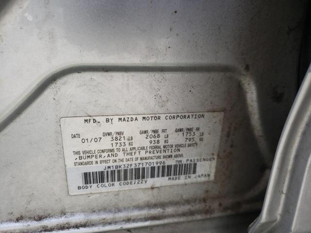 Photo 10 from auction – 2007 MAZDA 3 I with VIN JM1BK32F371701996