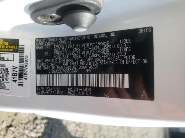 Photo 10 from auction – 2006 TOYOTA SIENNA CE with VIN 5TDZA23C76S538481