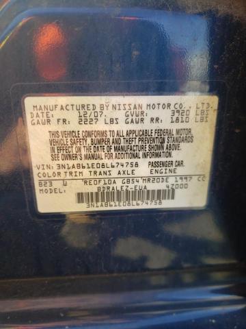 Photo 10 from auction – 2008 NISSAN SENTRA 2.0 with VIN 3N1AB61E08L674758